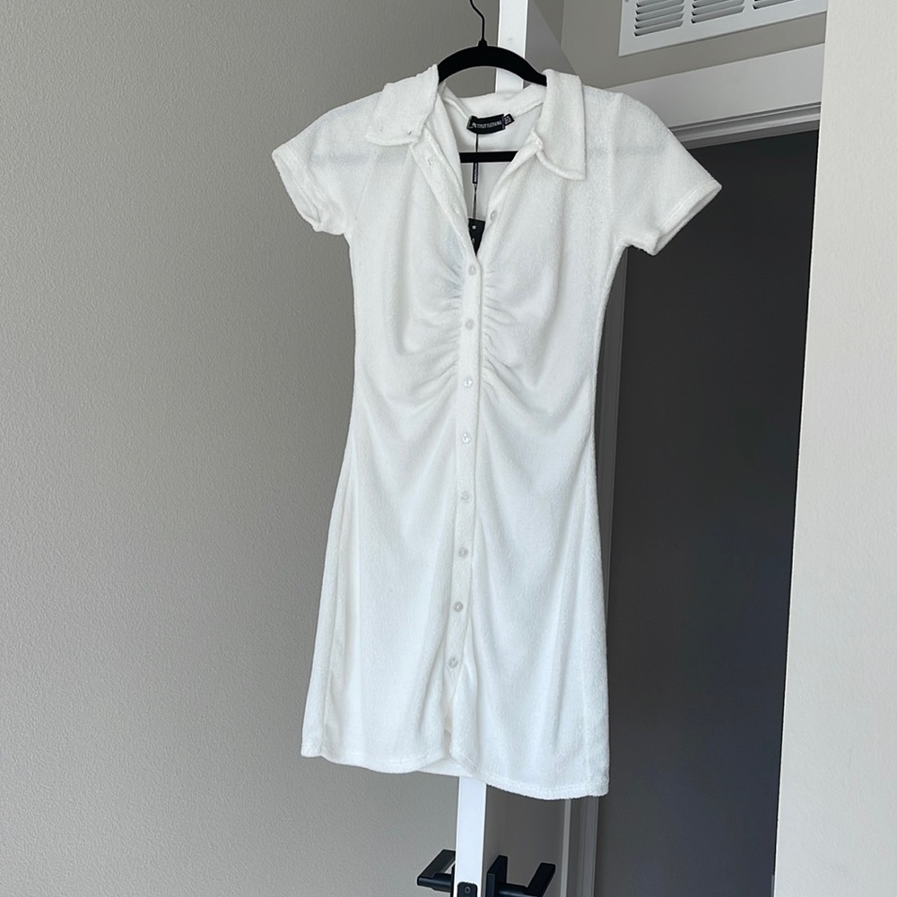 White button up dress